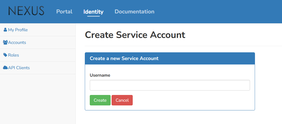 Fill details Service Account